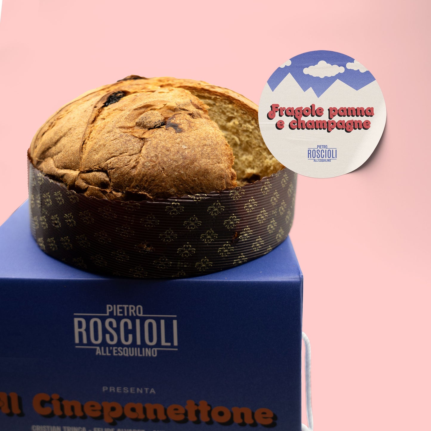 Cinepanettone con fragole panna e champagne - 1 kg