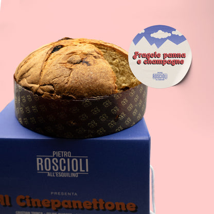 Cinepanettone con fragole panna e champagne - 1 kg